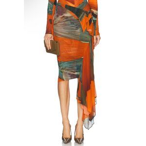 NWT MUGLER Mesh Midi Skirt Size FR38/US6 $670